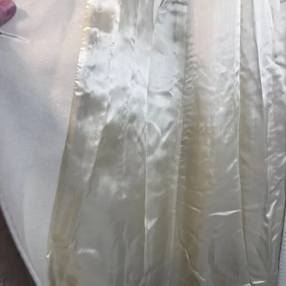 Marvin Richards Ivory 100% Pure Wool Trench Coat Topstitched Classic Maxi Size 6 - Picture 8 of 13